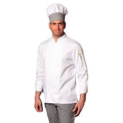 Fratelliditalia Koch-Koch-Outfit bestehend aus weißer Jacke, Salz- und Pfefferhose und Kochmütze, Herren, 0643380487896, Bianco, L von Fratelliditalia