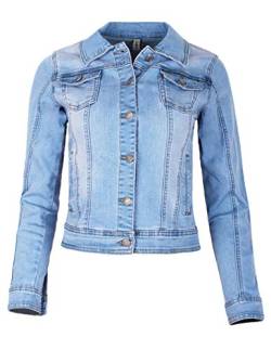 Fraternel Damen Jacke Jeansjacke Denim Jacket talliert Stretch Hellblau 4XL / 48 von Fraternel