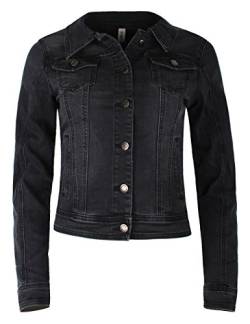 Fraternel Damen Jacke Jeansjacke Denim Jacket talliert Stretch Schwarz XL / 42 von Fraternel