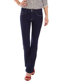 Fraternel Damen Jeans Hose Bootcut normal Waist Stretch Blau 3XL von Fraternel