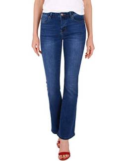 Fraternel Damen Jeans Hose Bootcut normal Waist Stretch Dunkelblau XL von Fraternel