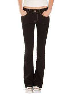 Fraternel Damen Jeans Hose Bootcut normal Waist Stretch Schwarz S von Fraternel