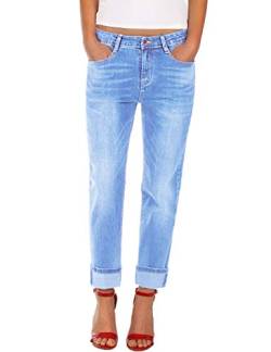 Fraternel Damen Jeans Hose Boyfriend Baggy Stretch Relaxed Hellblau M von Fraternel