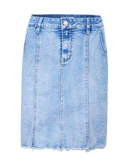 Fraternel Damen Jeans Rock midi A-Linie ausgefranst Stretch Hellblau S / 36 von Fraternel