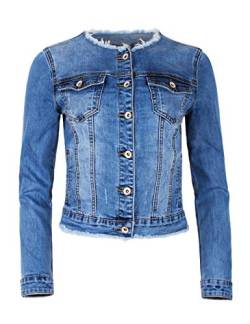 Fraternel Damen Jeansjacke ausgefranst Vintage Stretch Hellblau L von Fraternel