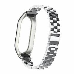 Metal Bands Compatible with Xiaomi Mi Band 8 Band, Stainless Steel Watch Replacement Bracelet Wristband Loop Strap with Metal Frame for Xiaomi Mi Band 8 Bands Xiaomi Mi Band 8 Strap (Silver) von Frayollora
