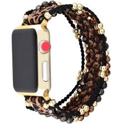 Retro Boho geflochtenes elastisches Nylon-Armband mit einer Schlaufe, kompatibel mit Apple Watch, 38 mm, 40 mm, 41 mm, Freundschaftsarmband, handgefertigt, gewebt, böhmische Perlen, Western-Dressy, von Frayollora