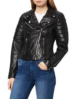 Freaky Nation Damen Cool Biker-FN Lederjacke, Black, S von Freaky Nation