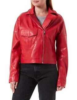 Freaky Nation Damen Lissi-FN Lederjacke, Poppy red, S von Freaky Nation