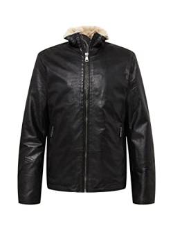 Freaky Nation Herren New Raik-FN Lederjacke, Black/beige, L von Freaky Nation