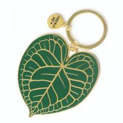 FrecklePot Tropische Pflanze Blatt Emaille Schlüsselanhänger Geschenk für Pflanzenliebhaber Gold Botanic Schlüsselanhänger Pflanze Mama Tasche Charm Monstera, Clarinervium Anthurium, Medium von FrecklePot