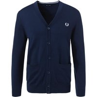 Fred Perry Herren Cardigan blau Wolle unifarben von Fred Perry