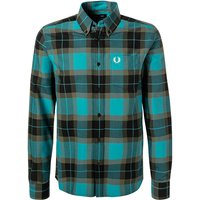 Fred Perry Herren Hemd blau Baumwolle kariert von Fred Perry