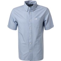 Fred Perry Herren Kurzarmhemd blau Baumwolle von Fred Perry