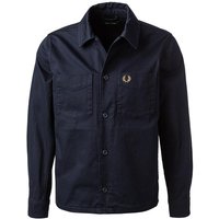 Fred Perry Herren Overshirt blau Baumwolle von Fred Perry