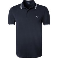 Fred Perry Herren Polo-Shirt blau Baumwoll-Piqué von Fred Perry