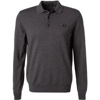 Fred Perry Herren Pullover grau Wolle unifarben von Fred Perry