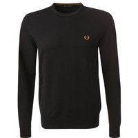 Fred Perry Herren Pullover schwarz Wolle unifarben von Fred Perry