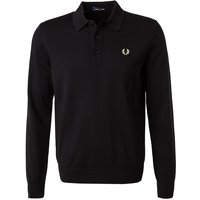 Fred Perry Herren Pullover schwarz Wolle unifarben von Fred Perry