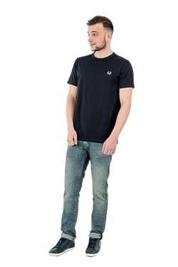 Fred Perry Herren Ringer T-Shirt, Marineblau, L von Fred Perry