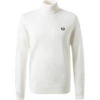 Fred Perry Herren Rollkragenpullover weiß Wolle unifarben von Fred Perry