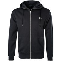 Fred Perry Herren Sweatjacke schwarz Baumwolle unifarben von Fred Perry