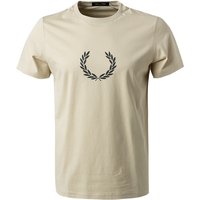 Fred Perry Herren T-Shirt beige Baumwolle von Fred Perry
