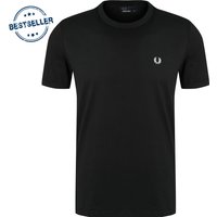 Fred Perry Herren T-Shirt schwarz Baumwolle von Fred Perry