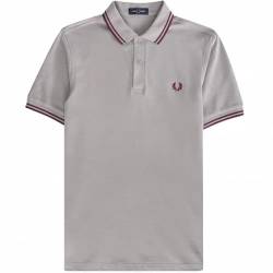 Fred Perry Slim Fit Twin Tipped Polo Limestone, Grau, XXL von Fred Perry