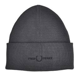 Fred Perry Strickmütze Mütze Graphic Beanie C4114 (DE/NL/SE/PL, Alphanumerisch, Einheitsgröße, Grau) von Fred Perry