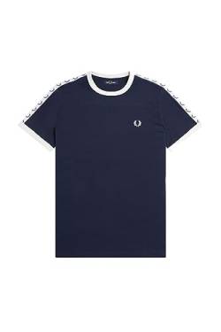 Fred Perry Taped Ringer T-Shirt Carbon Blue, blau, XXL von Fred Perry