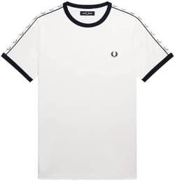 Fred Perry Taped Ringer T-Shirt Snow White, weiß, XXL von Fred Perry