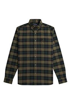 Fred Perry Tartan Shirt, Grün (Night Green), M von Fred Perry