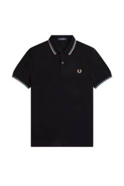 POLO UOMO FRED PERRY M3600 BLK/CYBLU/LGTRST von Fred Perry