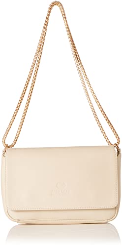 Fred de la Bretoniere Damen FRB0418 Shoulderbag with chain, Offwhite, Einheitsgröße EU von Fred de la Bretoniere