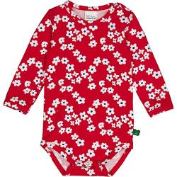 Fred's World by Green Cotton Baby Girls Gladly l/s Body Base Layer, Salsa/White/Surf, 80 von Fred's World by Green Cotton