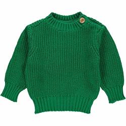 Fred's World by Green Cotton Baby - Mädchen Knit Chunky Baby Pullover Sweater, Earth Green, 62 EU von Fred's World by Green Cotton
