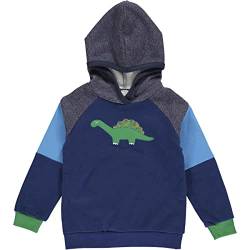 Fred's World by Green Cotton Jungen Dinosaur Hoodie Hooded Sweatshirt, Denim Navy, 104 EU von Fred's World by Green Cotton