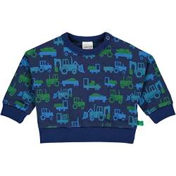 Fred's World by Green Cotton Jungen Tractor Sweatshirt Baby Pullover Sweater, Deep Blue/Happy Blue/Point Blue/Lime, 86 EU von Fred's World by Green Cotton