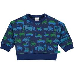 Fred's World by Green Cotton Jungen Tractor Sweatshirt Baby Pullover Sweater, Deep Blue/Happy Blue/Point Blue/Lime, 92 EU von Fred's World by Green Cotton