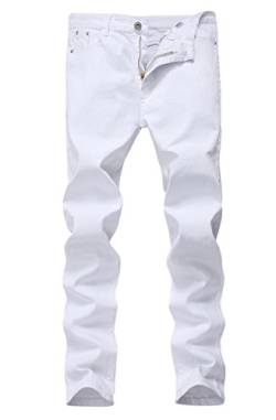 FREDD MARSHALL Herren skinny slim fit stretch straight leg fashion-jeans-hosen Weiß 42 von Fredd Marshall