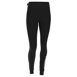 FREDDY - Hohe Taille Leggings mit Bündchen und Strass-Logo, Schwarz , M von Freddy