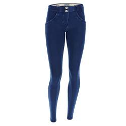 Freddy WR.UP® Damen Push-Up Jeans - Regular Waist Super Skinny - Indigoblau - Blaue Nähte Größe M von Freddy