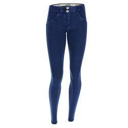 Freddy WR.UP® Damen Push-Up Jeans - Regular Waist Super Skinny - Indigoblau - Blaue Nähte Größe S von Freddy