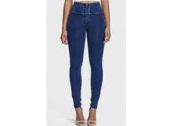 Jeggings FREDDY "WRUP" Gr. S (36), N-Gr, bunt (dark blue yellow) Damen Hosen High-Waist-Hosen von Freddy