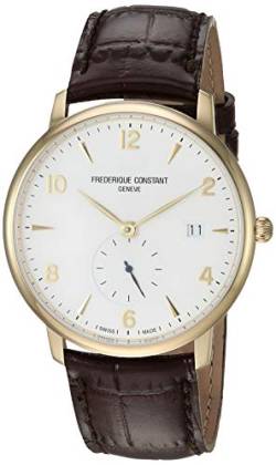 FREDERIQUE CONSTANT Unisex Datum Norm Quarz Uhr mit Leder Armband FC-245VA5S5 von Frederique Constant