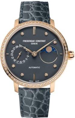 Frederique Constant Geneve Slimline MOONPHASE Manufacture FC-702DND3SD4 Damen Automatikuhr Mondphase von Frederique Constant