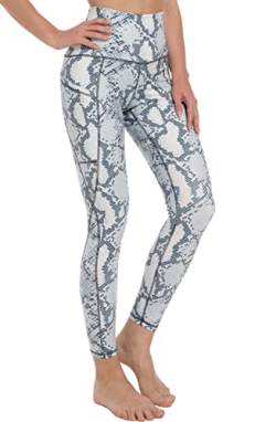 Free Leaper High Waist Sport Leggings Damen zum Joggen mit Schlangen-Print Gym Fitness Yogahose mit Handytaschen (Schlangen-Druck, L) von Free Leaper