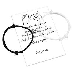 Magnetische Paare Armband Set Gegenseitige Anziehung Handgemachtes Seil für 2 geflochtene passende Armbänder Gelübde der ewigen Liebe Schmuck Geschenk für Frauen Männer (New B-White) von Free Space