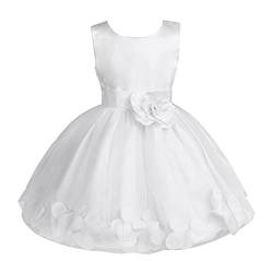 Freebily Blumenmädchen Kleider Mädchen Festliches Tutu Kleid Hochzeit Prinzessin Kleider Kinder ärmellose Partykleider Abendkleid Ballkleider Gr. 92/164 Weiß 98 von Freebily